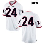 Men's Georgia Bulldogs NCAA #24 Prather Hudson Nike Stitched White Authentic No Name College Football Jersey ZXD6354FQ